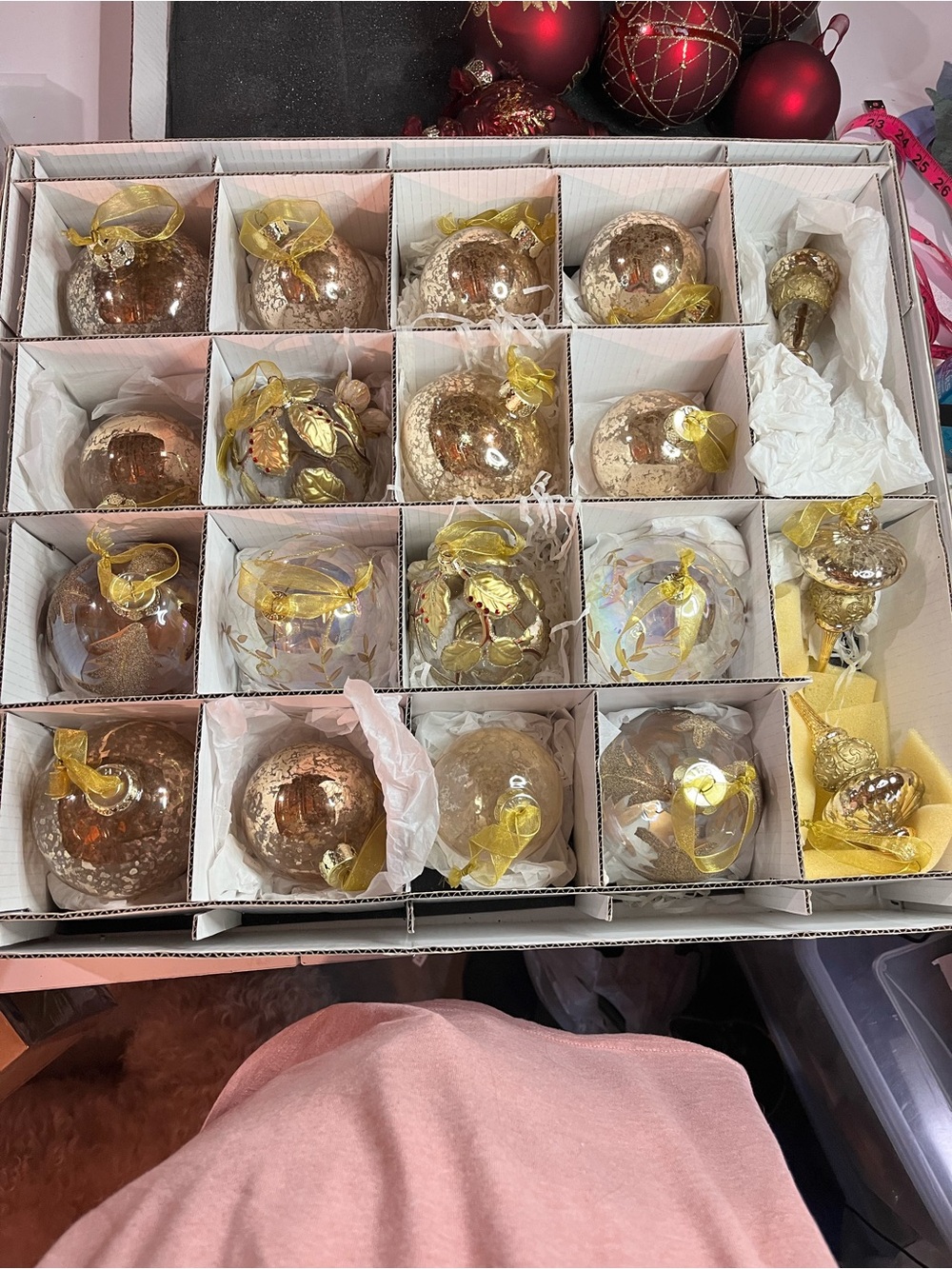 Front Gate Gold Glass Holiday Ornament Set - Home Accents
